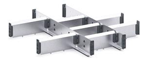 Bott Cubio metal 10 compartment divider kit C 525x525x75mm Bott  Drawer Cabinets 525 x 525 workshop equipment Cubio tool storage drawers 43020711.** 